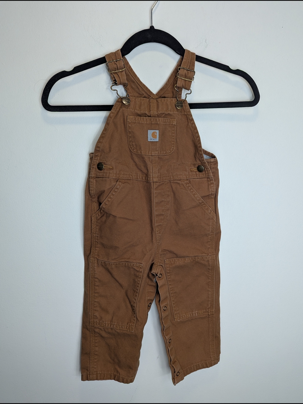 Carhartt Kids 24 Months Classic Double Knee Overalls Brown Canvas Farm Outdoors
